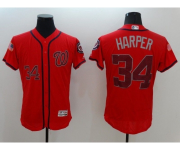 Men Washington Nationals #34 Harper Red Elite 2022 MLB Jersey