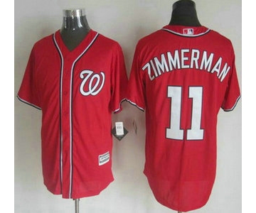 Men's Washington Nationals #11 Ryan Zimmerman Alternate Red 2015 MLB Cool Base Jersey