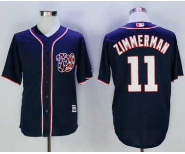 Men's Washington Nationals #11 Ryan Zimmerman Navy Blue Alternate Stitched MLB Majestic Cool Base Jersey