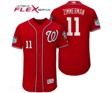 Men's Washington Nationals #11 Ryan Zimmerman Red 2017 Spring Training Stitched MLB Majestic Flex Base Jersey