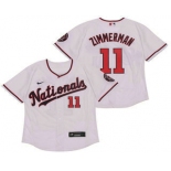 Men's Washington Nationals #11 Ryan Zimmerman White Stitched MLB Flex Base Nike Jersey