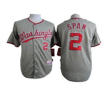 Men's Washington Nationals #2 Denard Span Gray Jersey