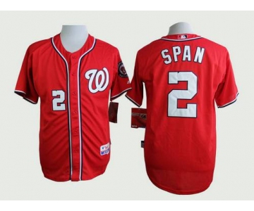 Men's Washington Nationals #2 Denard Span Red Jersey