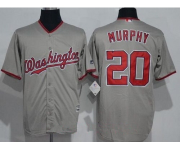 Men's Washington Nationals #20 Daniel Murphy Gray Road Stitched MLB Majestic Cool Base Jersey