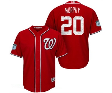 Men's Washington Nationals #20 Daniel Murphy Red 2017 Spring Training Stitched MLB Majestic Cool Base Jersey