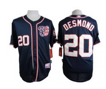 Men's Washington Nationals #20 Ian Desmond Navy Blue Jersey