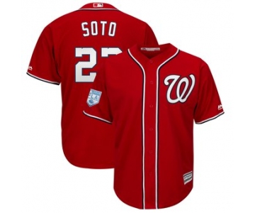 Men's Washington Nationals 22 Juan Soto Majestic Scarlet 2019 Spring Training Cool Base Player Jersey