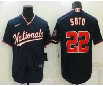 Men's Washington Nationals #22 Juan Soto Navy Blue Stitched MLB Cool Base Nike Jersey