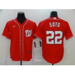 Men's Washington Nationals #22 Juan Soto Red Stitched MLB Cool Base Nike Jersey