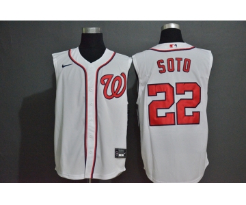 Men's Washington Nationals #22 Juan Soto White 2020 Cool and Refreshing Sleeveless Fan Stitched MLB Nike Jersey