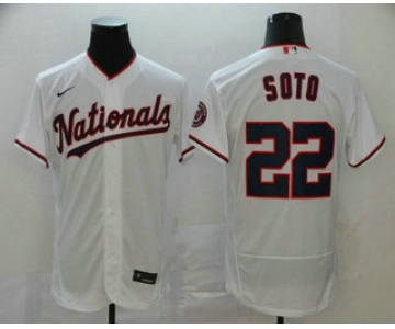 Men's Washington Nationals #22 Juan Soto White Stitched MLB Flex Base Jersey