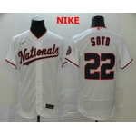 Men's Washington Nationals #22 Juan Soto White Stitched MLB Flex Base Nike Jersey