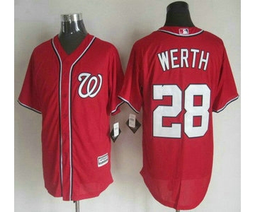 Men's Washington Nationals #28 Jayson Werth Alternate Red 2015 MLB Cool Base Jersey