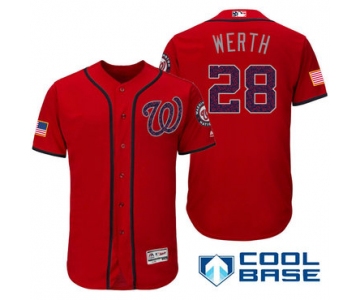 Men's Washington Nationals #28 Jayson Werth Red Stars & Stripes Fashion Independence Day Stitched MLB Majestic Cool Base Jersey