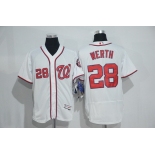 Men's Washington Nationals #28 Jayson Werth White Home Stitched MLB 2016 Majestic Flex Base Jersey