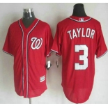 Men's Washington Nationals #3 Michael Taylor Alternate Red 2015 MLB Cool Base Jersey