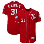 Men's Washington Nationals 31 Max Scherzer Majestic Scarlet 2019 Spring Training Flex Base Player Jersey