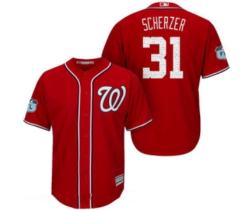 Men's Washington Nationals #31 Max Scherzer Red 2017 Spring Training Stitched MLB Majestic Cool Base Jersey