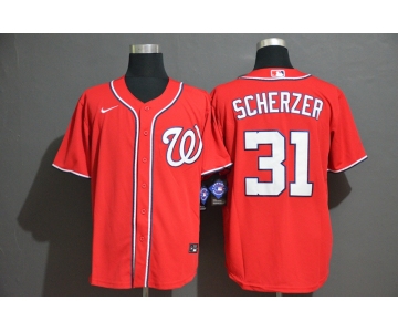 Men's Washington Nationals #31 Max Scherzer Red Stitched MLB Cool Base Nike Jersey