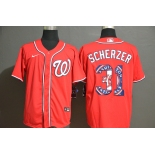 Men's Washington Nationals #31 Max Scherzer Red Team Logo Stitched MLB Cool Base Nike Jersey