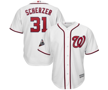 Men's Washington Nationals #31 Max Scherzer White 2019 World Series Bound Cool Base Stitched MLB Jersey