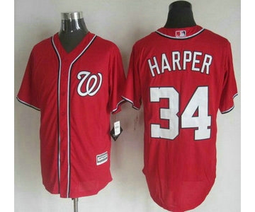 Men's Washington Nationals #34 Bryce Harper Alternate Red 2015 MLB Cool Base Jersey