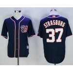 Men's Washington Nationals #37 Stephen Strasburg Navy Blue Alternate Stitched MLB Majestic Cool Base Jersey