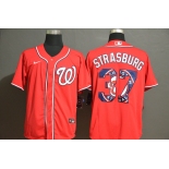 Men's Washington Nationals #37 Stephen Strasburg Red Team Logo Stitched MLB Cool Base Nike Jersey