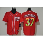 Men's Washington Nationals #37 Stephen Strasburg Red Unforgettable Moment Stitched Fashion MLB Cool Base Nike Jersey