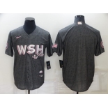 Men's Washington Nationals Blank 2022 Grey City Connect Cherry Blossom Cool Base Stitched Jersey