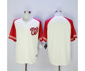 Men's Washington Nationals Blank Cream Exclusive 2015 MLB Cool Base Jersey