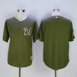 Men's Washington Nationals Blank Green Salute to Service Cool Base Baseball Jersey