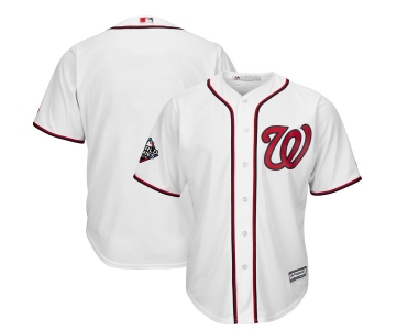 Men's Washington Nationals Blank White 2019 World Series Bound Cool Base Stitched MLB Jersey