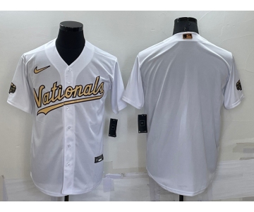 Men's Washington Nationals Blank White 2022 All Star Stitched Cool Base Nike Jersey