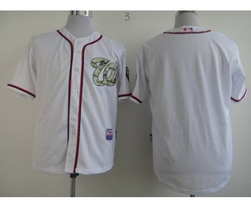 Men's Washington Nationals Blank White With Camo Jersey