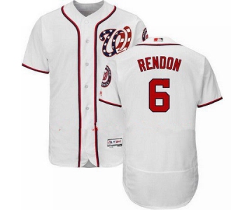 Men's Washington Nationals Flex Base #6 Authentic Anthony Rendon White Majestic MLB 2017 Home