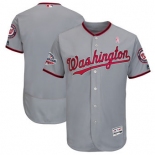 Men's Washington Nationals Majestic Blank Gray 2018 Mother's Day Road Flex Base Team Jersey