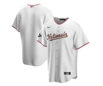 Men's Washington Nationals White Gold 2019 World Series Champions Blank MLB Cool Base Nike Jersey