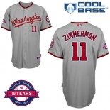 Washington Nationals #11 Ryan Zimmerman Gray 10TH Jersey