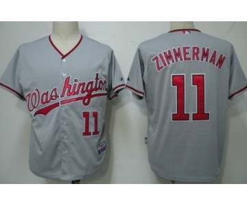 Washington Nationals #11 Ryan Zimmerman Gray Jersey