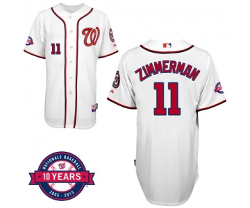 Washington Nationals #11 Ryan Zimmerman White 10TH Jersey