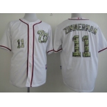 Washington Nationals #11 Ryan Zimmerman White With Camo Jersey