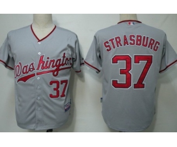 Washington Nationals #37 Stephen Strasburg Gray Jersey