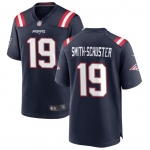 Mens Womens Youth Kids New England Patriots #19 JuJu Smith-Schuster Navy Stitched Game Jersey