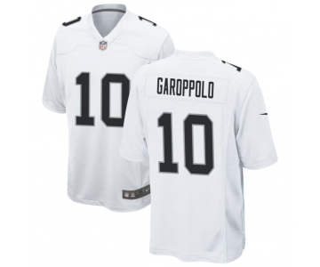 Mens Womens Youth Kids Las Vegas Raiders #10 Jimmy Garoppolo White Stitched Game Jersey