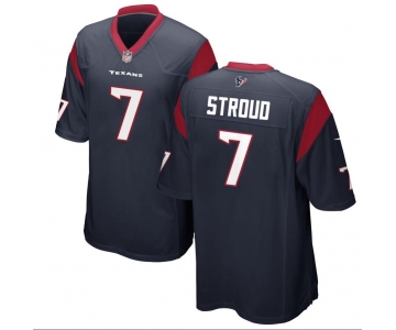 Mens Womens Kids Youth Houston Texans #7 C.J. Stroud Blue 2023 Draft First Round Pick Game Jersey