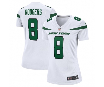 Mens Womens Kids Youth New York Jets #8 Aaron Rodgers Gotham White Game Jersey