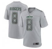 Mens Womens Kids Youth New York Jets #8 Aaron Rodgers Heather Gray Atmosphere Fashion Game Jersey