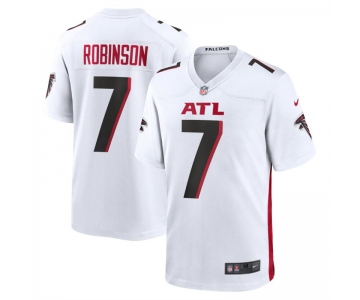 Mens Womens Youth Kids Atlanta Falcons #7 Bijan Robinson White 2023 Draft Stitched Game Football Jersey