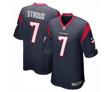 Mens Womens Youth Kids Houston Texans #7 CJ Stroud Navy 2023 Draft Stitched Game Football Jersey